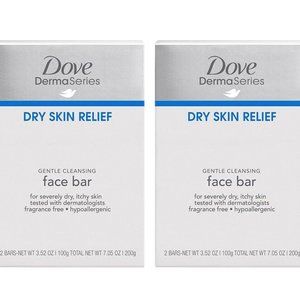 Dove Dry Skin Gentle Cleansing Face Bar Soap 4 Bar